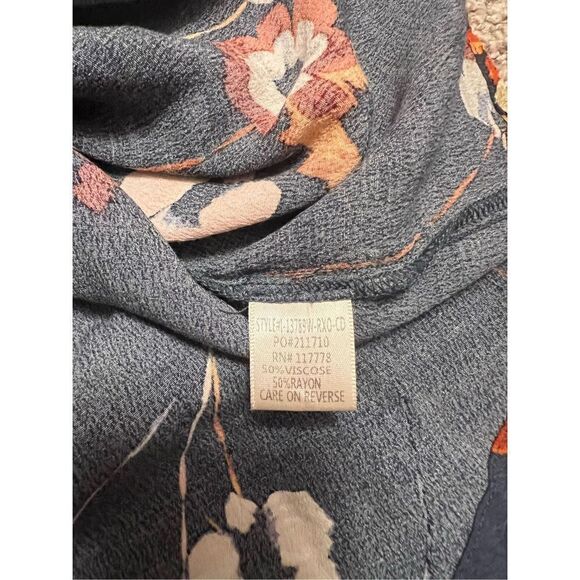 New Lovestitch Navy floral wrap blouse size Large tie waist - Picture 4 of 8